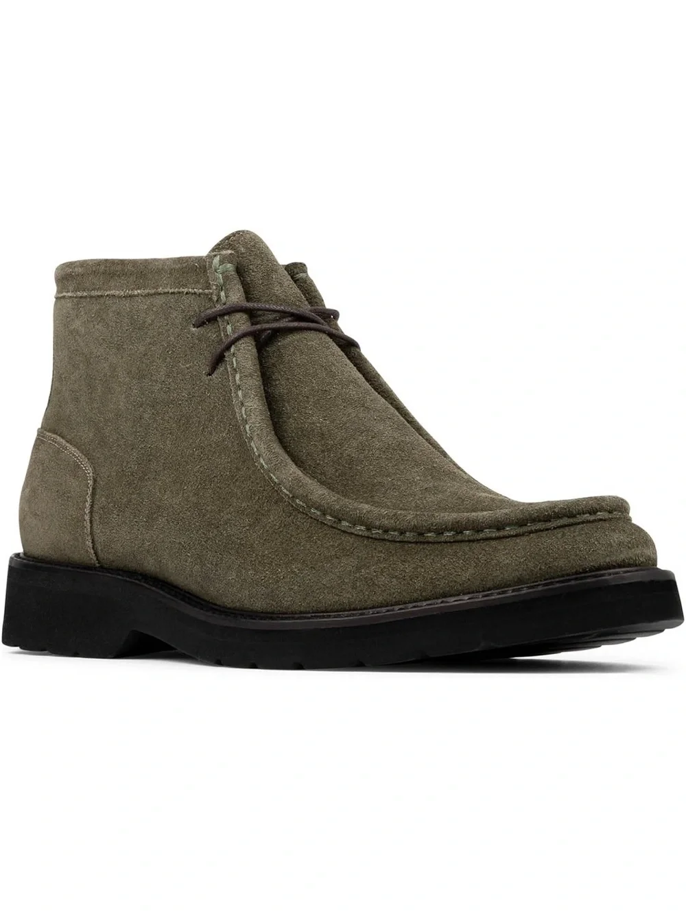 Donald Pliner Men's Suede Moc Toe Chukka Boot in Olive
